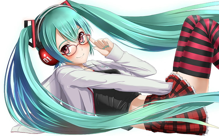 female with green hair anime character wallpaper, look, girl, HD wallpaper