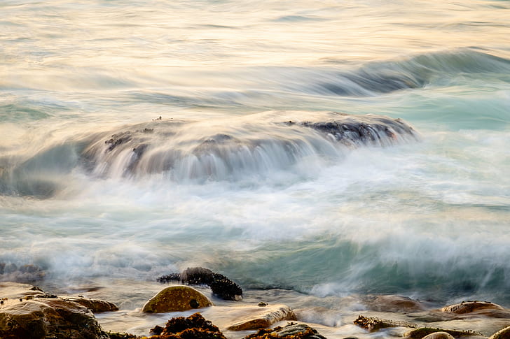 waves on rocks on seashore, Overberg, South Africa, Western Cape