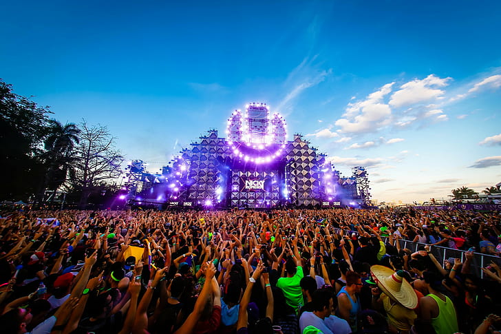 ultra music festival nicky romero, crowd, group of people, real people, HD wallpaper