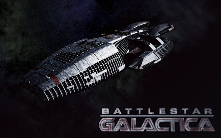 Battlestar Galactica, spaceship, no people, text, close-up