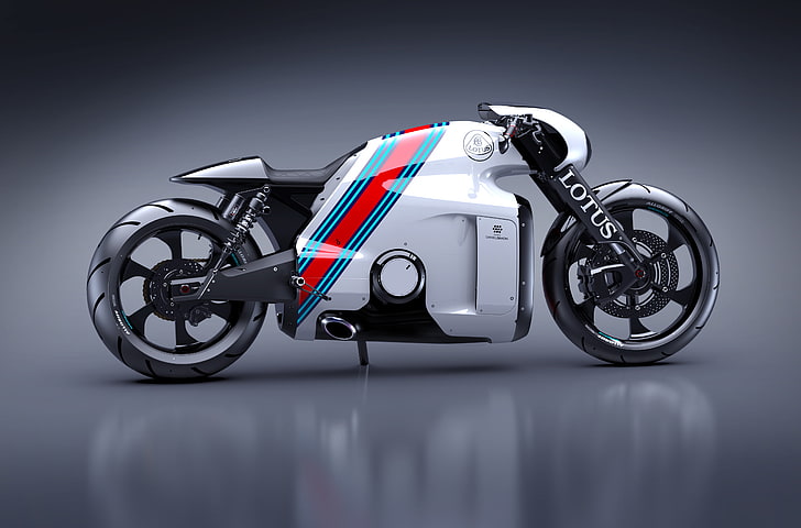 gray, green, and red Lotus sports bike, Concept, The concept