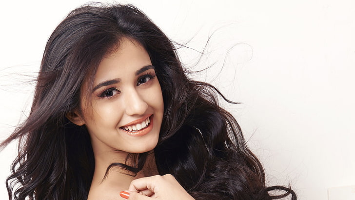 photo of a woman with brown lipstick on white background, Disha Patani, HD wallpaper