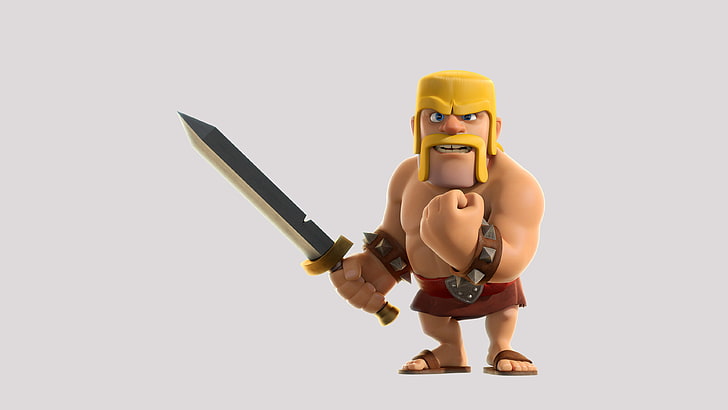 barbarian, clash of clans, supercell, games, hd, 4k, studio shot