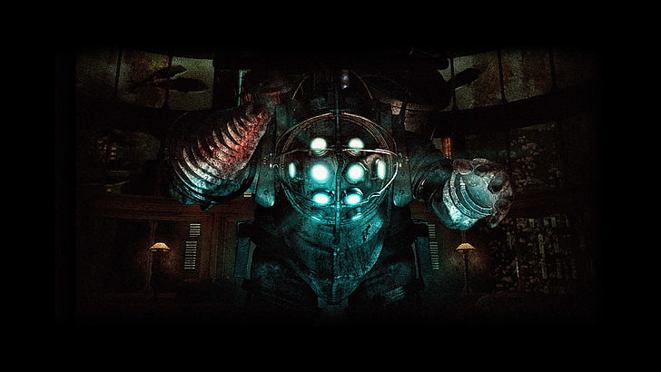 BioShock, Big Daddy, indoors, no people, architecture, dark, HD wallpaper