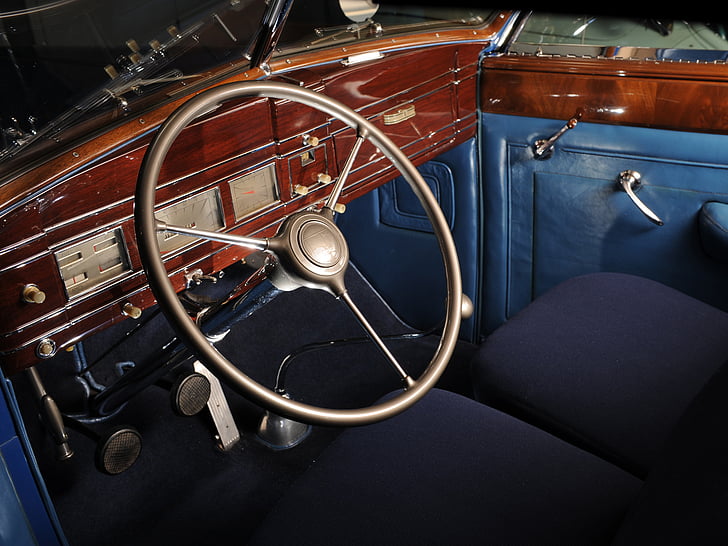 1938, convertible, interior, lincoln, luxury, model k, retro, HD wallpaper