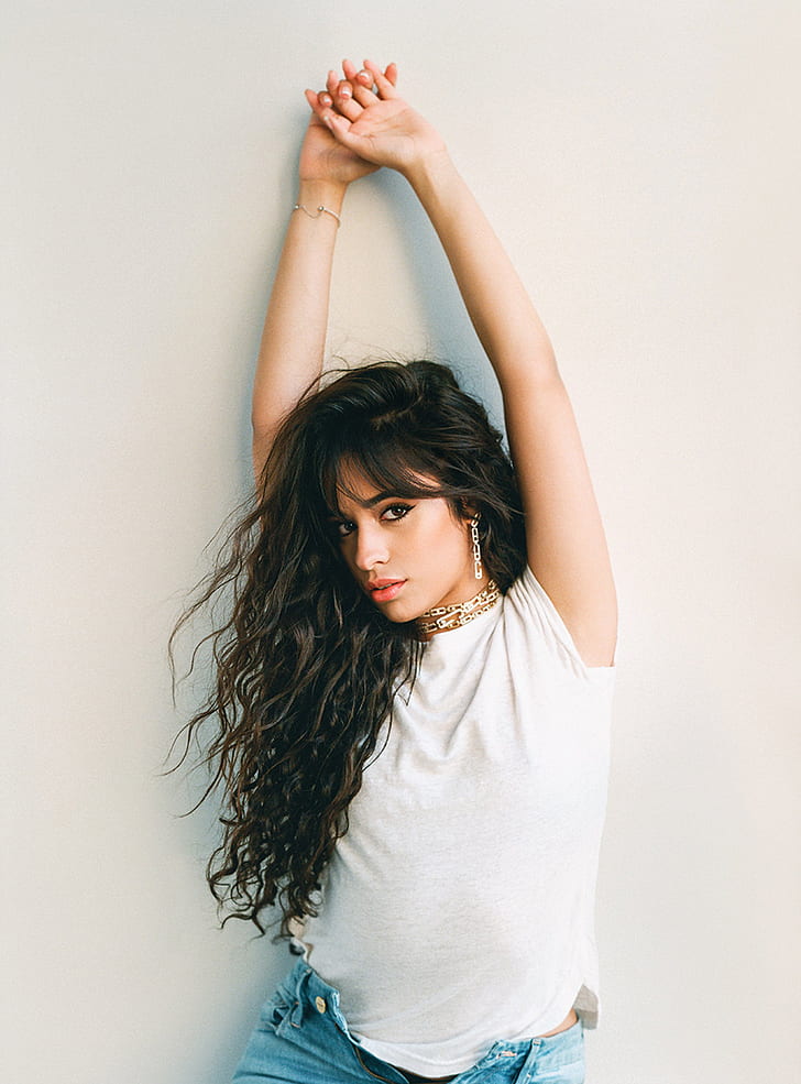 HD wallpaper: Camila Cabello, women, singer, cuban, brunette, long hair,  simple background | Wallpaper Flare