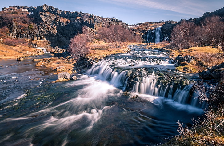 Gjain small waterfalls, Iceland, Europe, Travel, Nature, Landscape