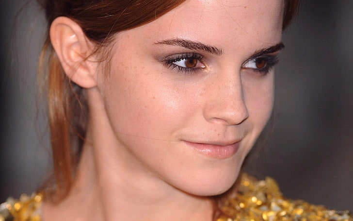 Emma Watson, face, brown eyes, women, actress, celebrity, portrait, HD wallpaper