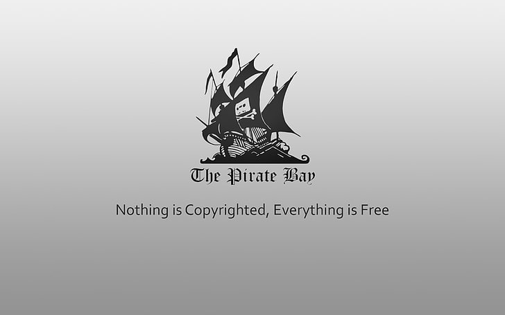The Pirate Bay, typography, piracy, pirates, simple background, HD wallpaper