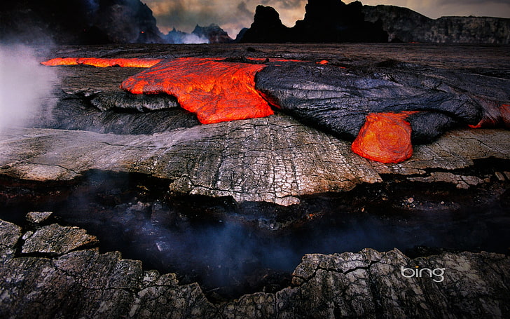 Volcanic eruption magma HD photography wallpaper 0.., photography of lava