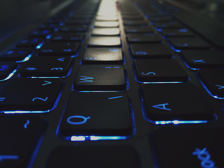 keyboards, dark, laptop, HD wallpaper