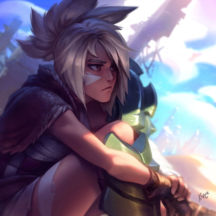 League of Legends, Riven, fantasy girl, video games, one person