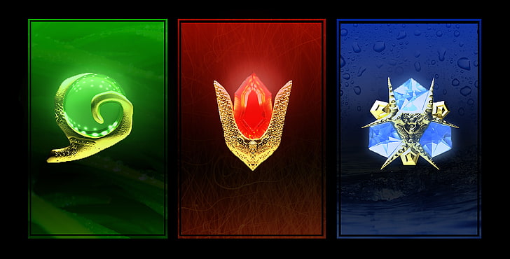green, red, and blue gemstones, The Legend of Zelda: Ocarina of Time