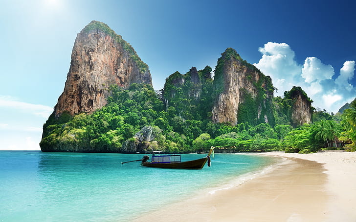 Thailand beaches, Rai Leh, Peninsula, Railay Beach, HD wallpaper