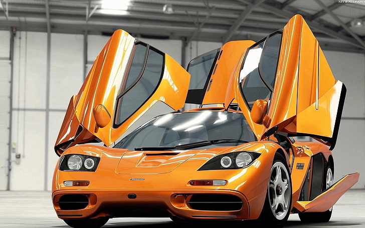 orange Koenigsegg Agera, car, McLaren, McLaren F1, Hypercar, motor vehicle, HD wallpaper