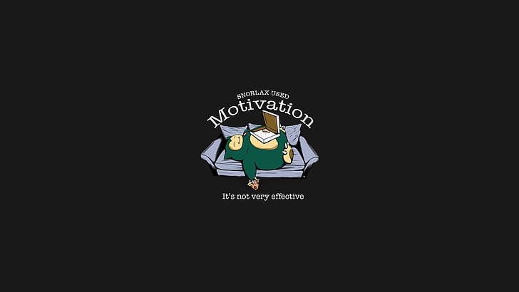 Snorlax motivation illustration, Pokémon, one person, copy space