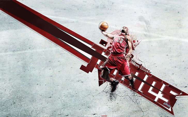 red flying gray basketball 1440x900  Sports Basketball HD Art, HD wallpaper