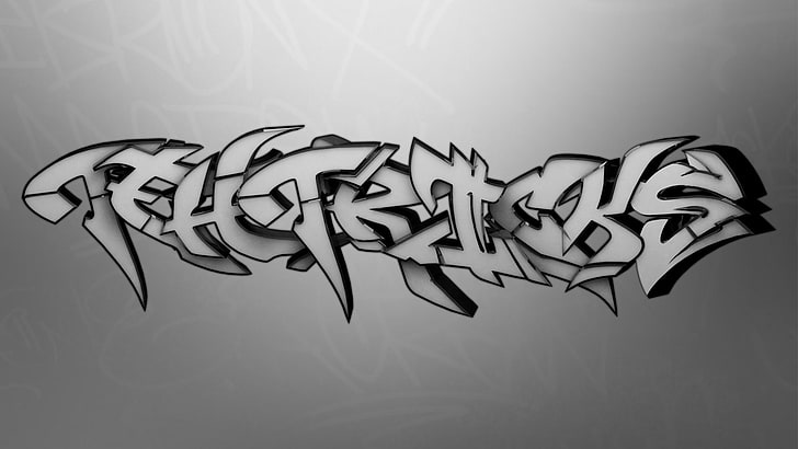 black and white wall decor, tehtricks, typography, gray background, HD wallpaper