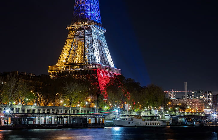 France, Paris, Eiffel Tower, night, HD wallpaper