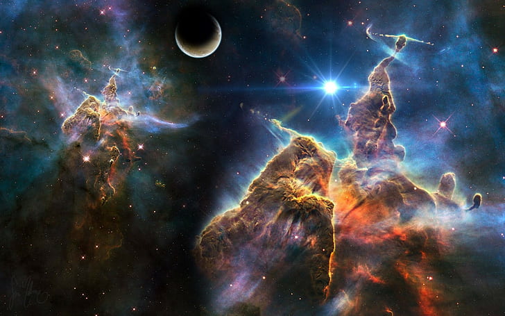 nebula, Carina Nebula, space art, HD wallpaper