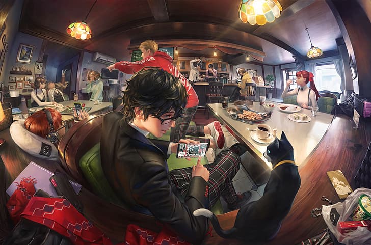 Persona 5, Ann Takamaki, Ren Amamiya, Sakura Futaba, Makoto Niijima, HD wallpaper