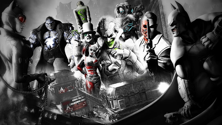 HD wallpaper: Batman, Batman: Arkham City, catwoman, Joker, Mr. ze, Robin  (character) | Wallpaper Flare