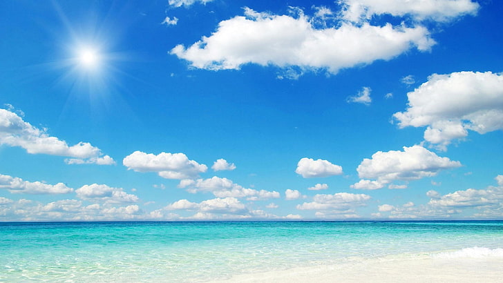 summer theme picture, sky, cloud - sky, sea, beauty in nature, HD wallpaper