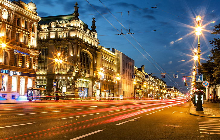 street, Peter, Saint Petersburg, Russia, SPb, St. Petersburg, HD wallpaper