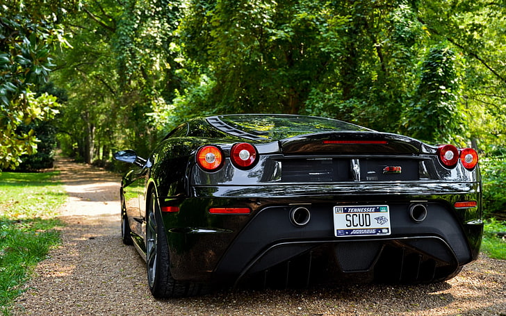 black sports car, Ferrari, Ferrari F430, vehicle, black cars