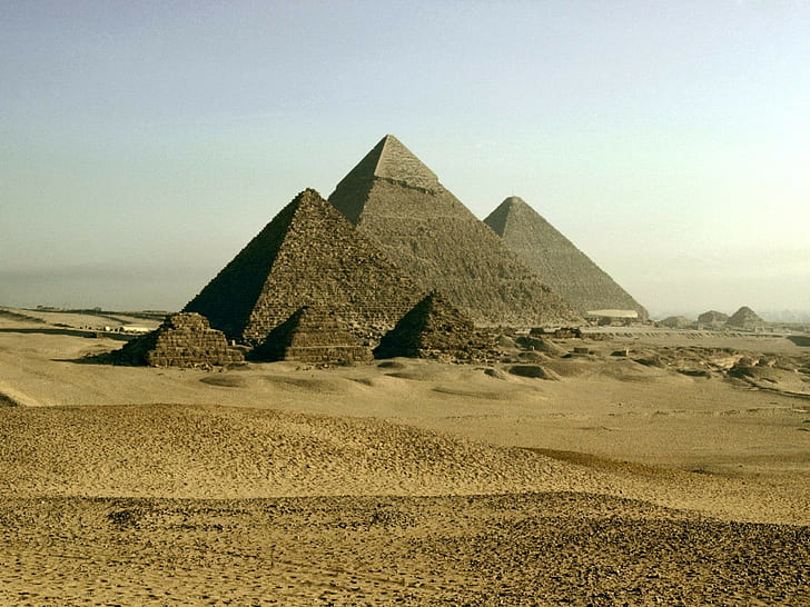 pyramid, Pyramids of Giza, ancient, Egypt, desert, monument