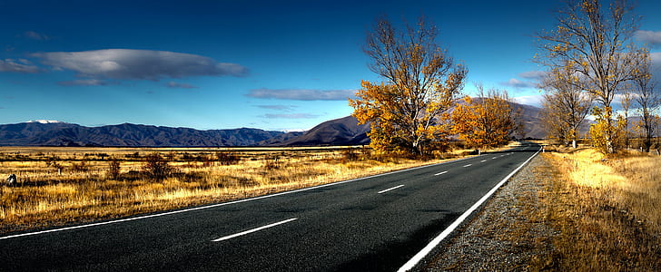 road view during day time, Autumn, Mckenzie, Mackenzie Country, HD wallpaper