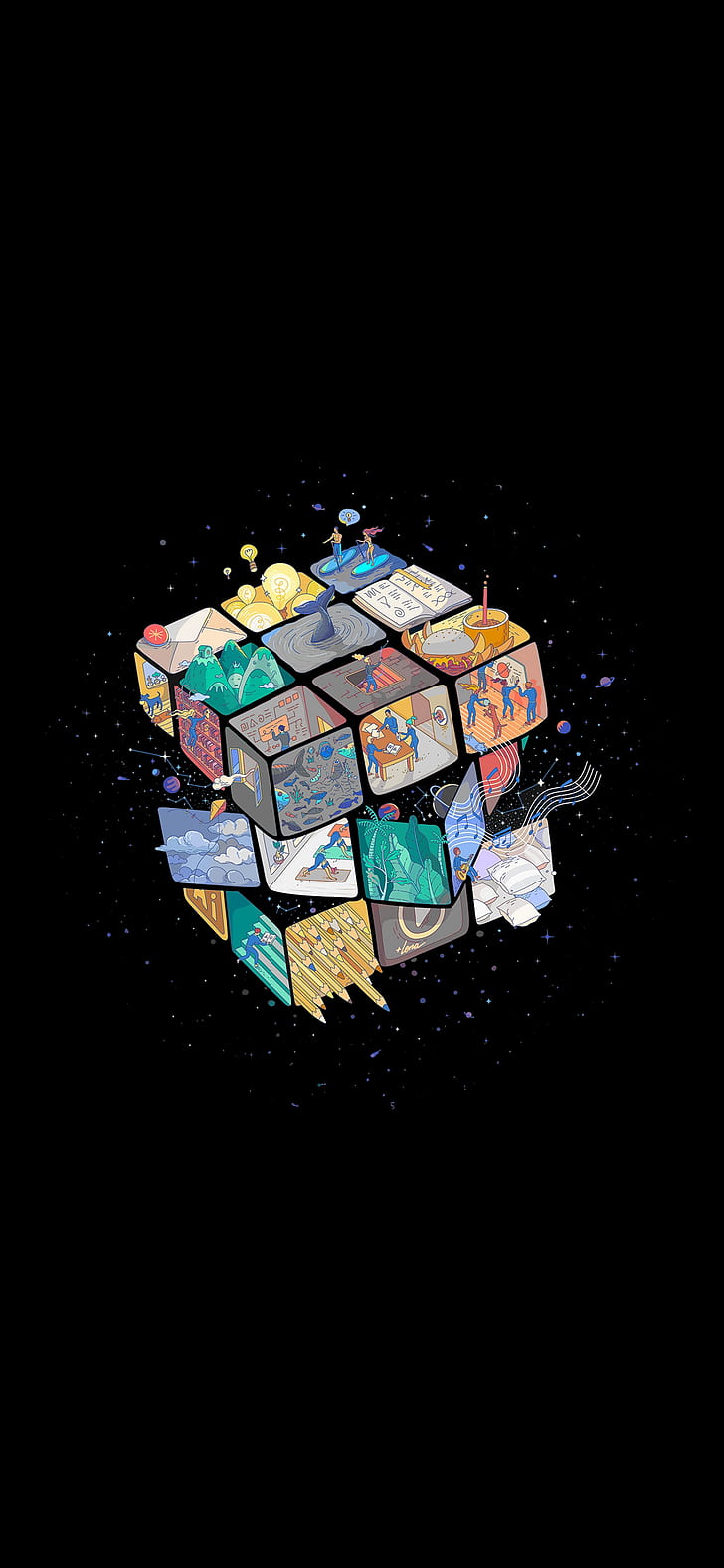 HD wallpaper: amoled, dark, Rubik's Cube | Wallpaper Flare