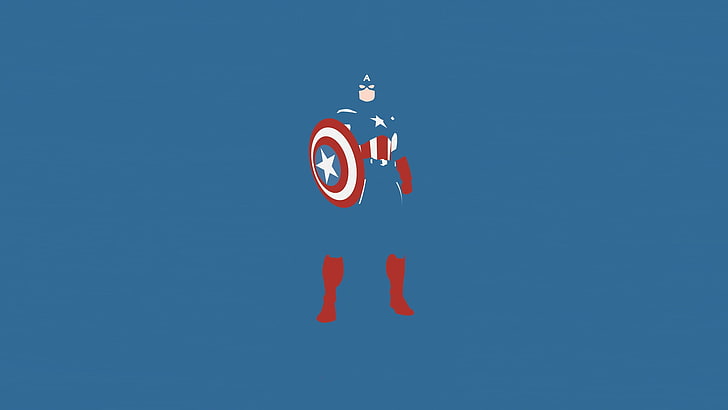 Marvel Captain America stencil wallpaper, background, blue, comics, HD wallpaper
