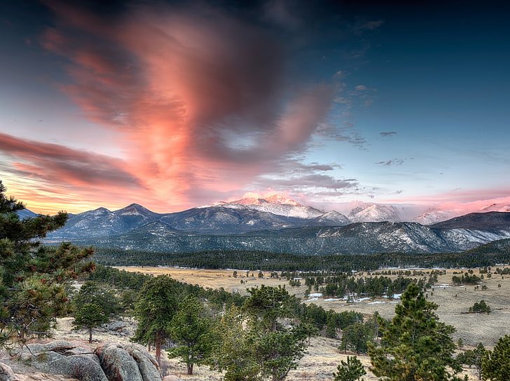 Rocky Mountains Landscape, Colorado, United States, Sunrise, Travel