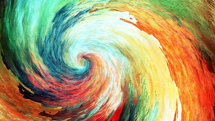 multicolored swirl painting, abstract painting, colorful, anime, HD wallpaper