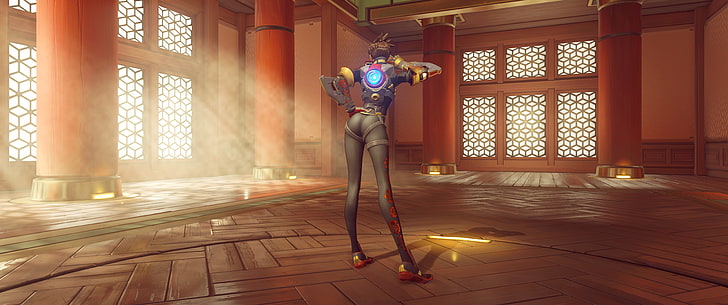 female anime character screenshot, chinese new year, Tracer (Overwatch), HD wallpaper