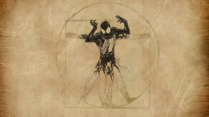 spider-man, venom, Leonardo da Vinci