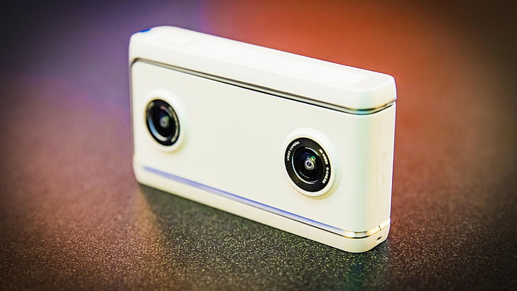 white point-and-shoot camera, Lenovo Mirage Camera, CES 2021 HD wallpaper