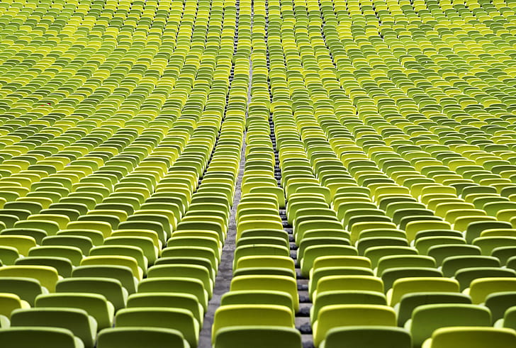 green, chair, stadium