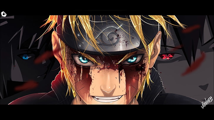 Naruto wallpaper, look, face, blood, people, human Face, halloween