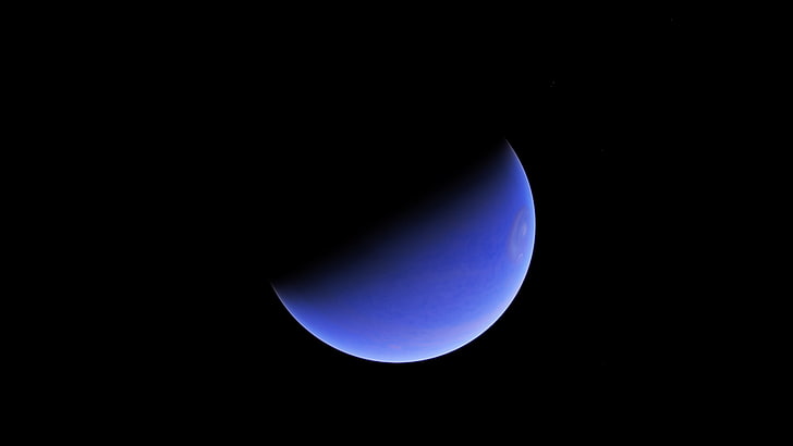 half moon during night time, Space Engine, blue, planet, Gas giant