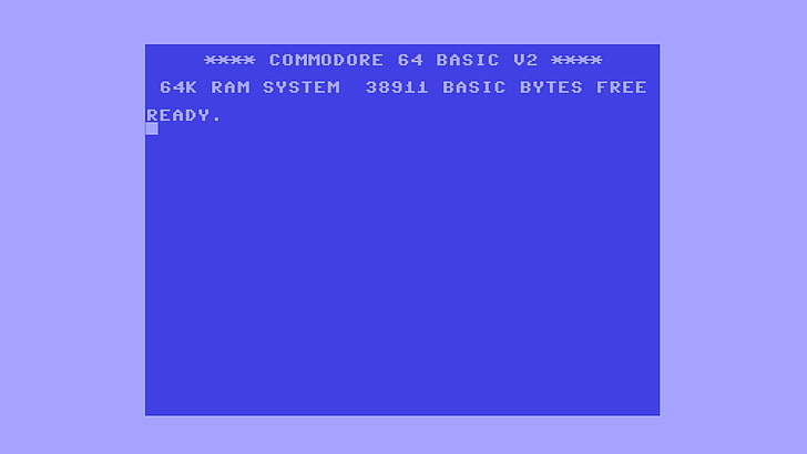 Commodore 64, vintage, blue, communication, text, internet