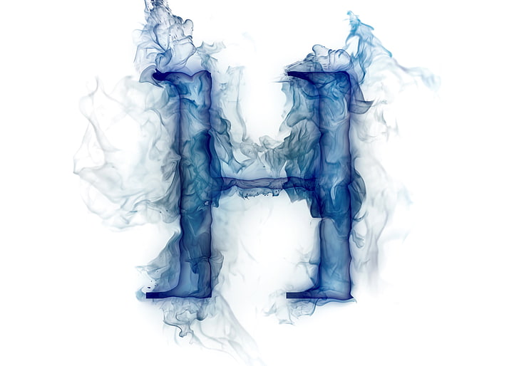 HD wallpaper: blue H clip art, smoke, gas, letter, Litera, white background  | Wallpaper Flare