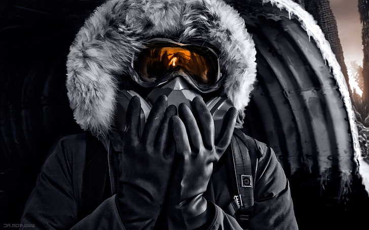 Gas Masks, Romantically Apocalyptic, Vitaly S Alexius, winter, HD wallpaper