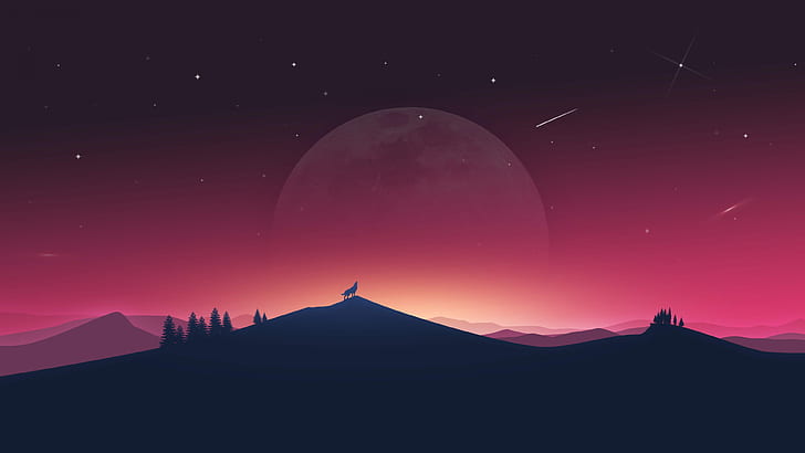 Milky Big Moon Night Background Free Stock  Download 
