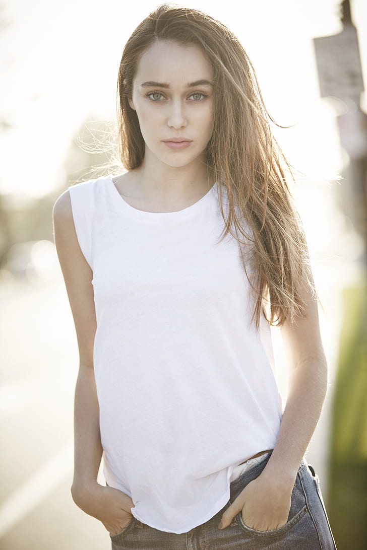 Alycia Debnam Carey, women, actress, brunette, long hair, green eyes, HD wallpaper