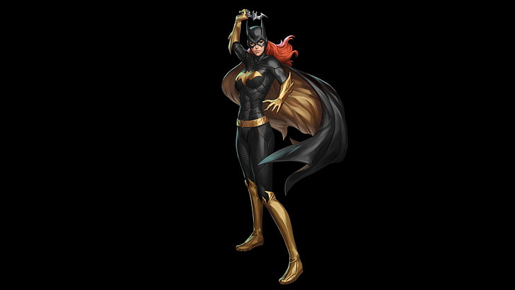 Batgirl digital wallpaper, DC Comics, studio shot, black background
