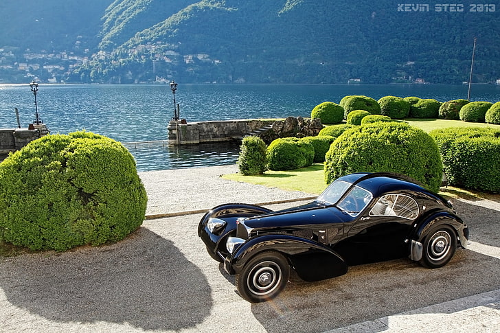 black car, retro, Italy, classic, promenade, the bushes, 1938, HD wallpaper