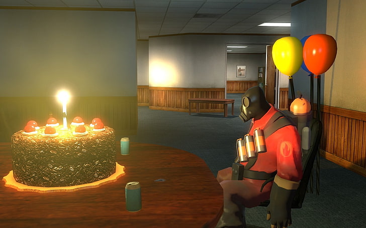 video games, Team Fortress 2, Pyro (character), illuminated