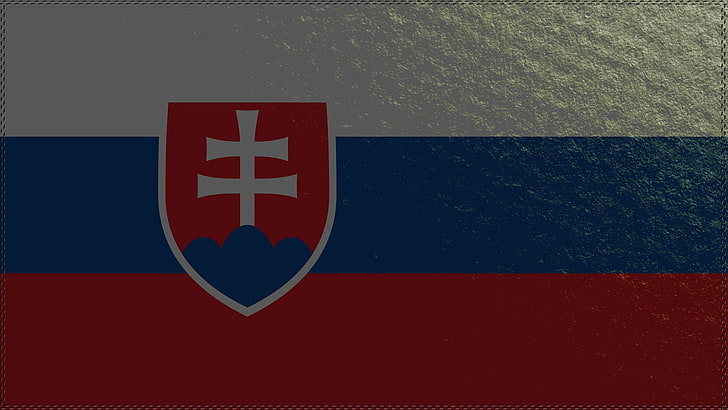 flag, Slovakia, red, patriotism, no people, close-up, shape, HD wallpaper